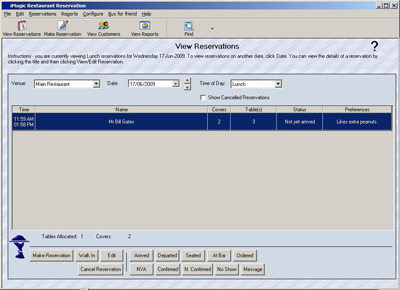 IMagic Restaurant Reservation Screenshot